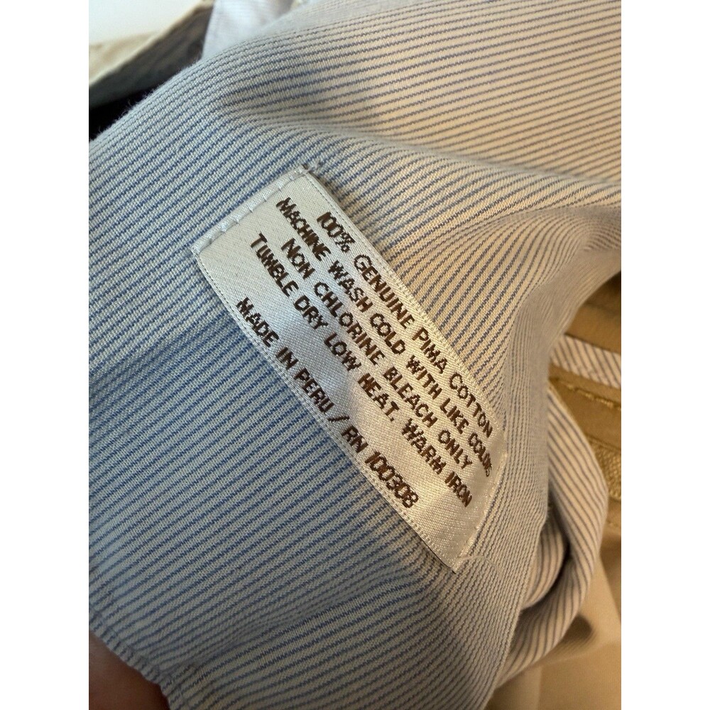 Peter Millar Pima Cotton Chino Pants Mens 38x30 Khaki Tan Flat Front Trousers - Picture 8 of 10